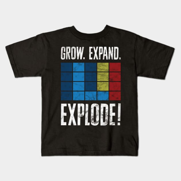 GROW. EXPAND. EXPLODE! Courage the Cowardly Dog Kids T-Shirt by thespookyfog